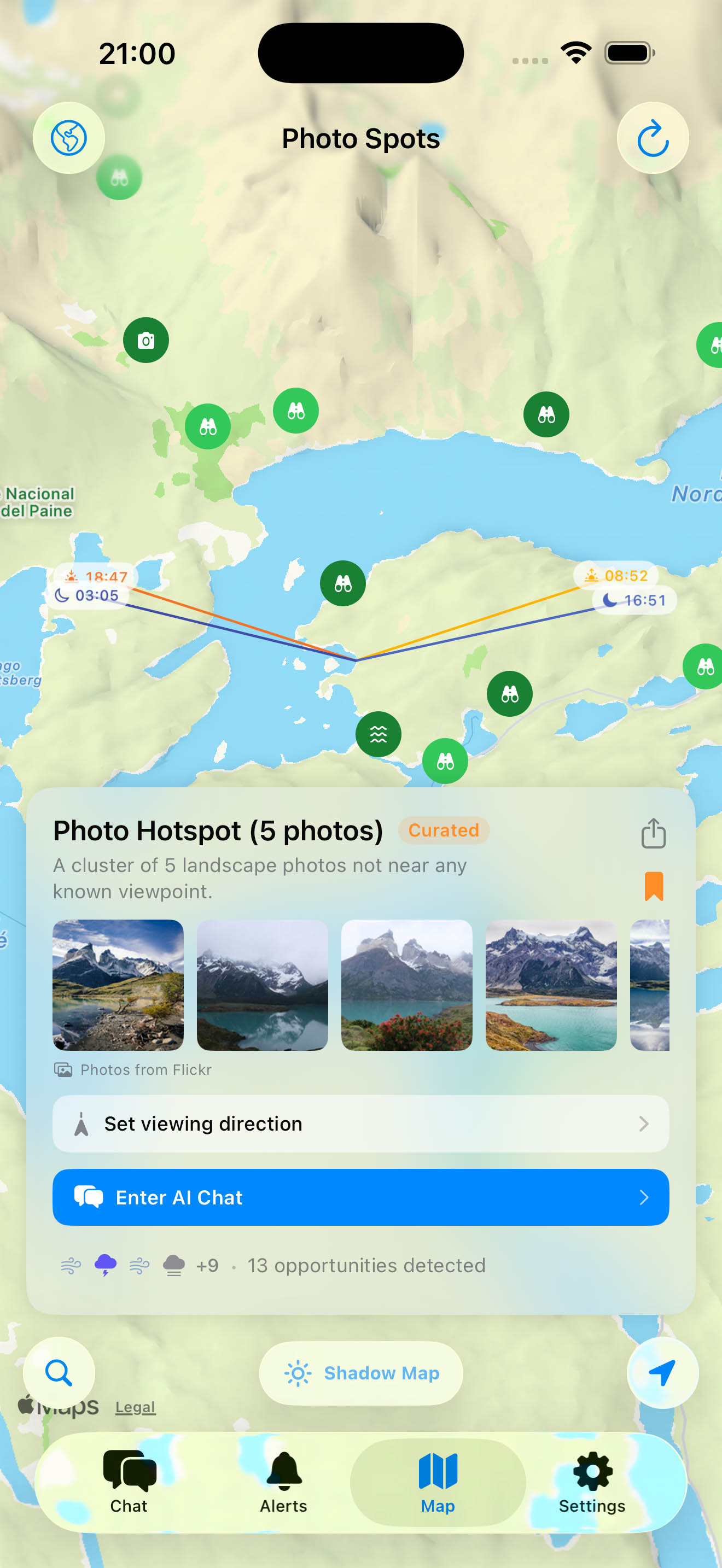 Inverza photography weather app - photo spot map