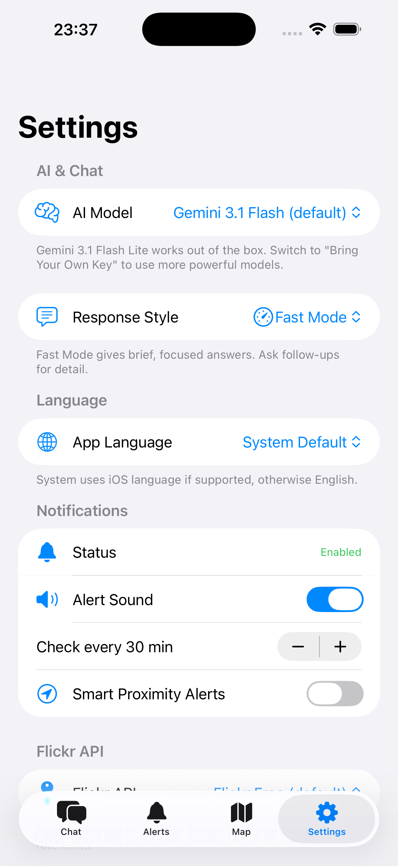 Settings and configuration