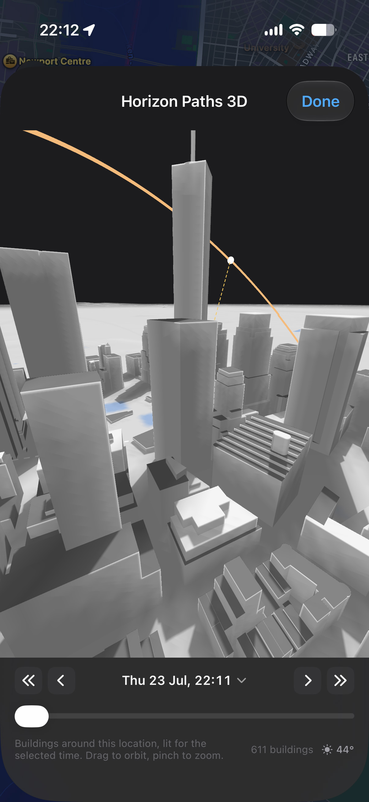 Inverza photography weather app - Horizon Paths 3D diorama, alternate view