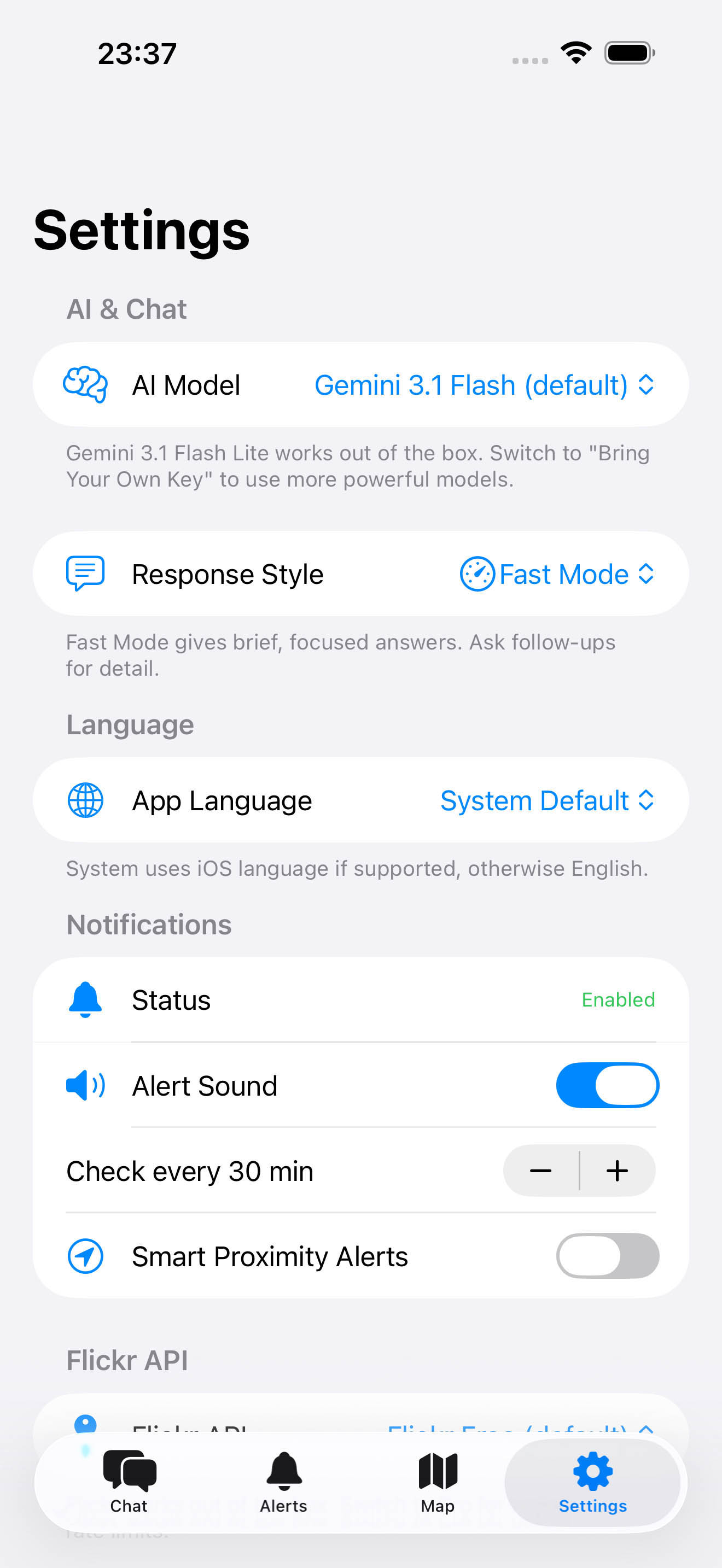 Settings and configuration