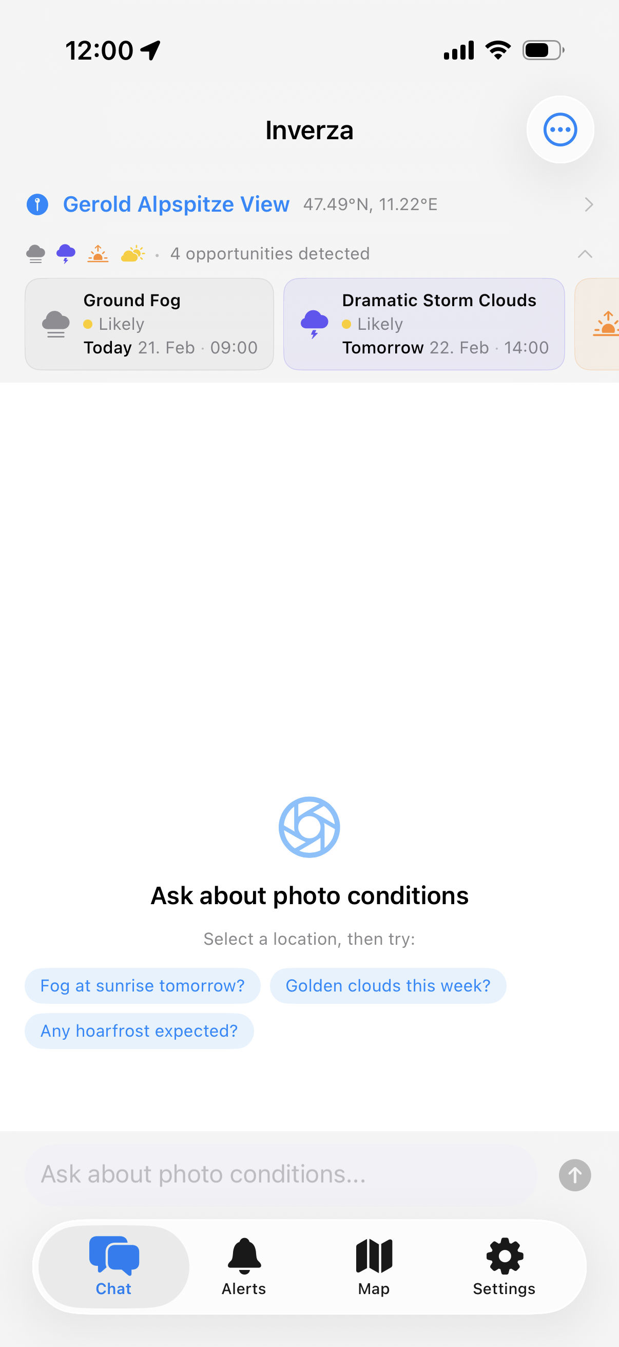 Condition badges for Ground Fog and Dramatic Storm Clouds