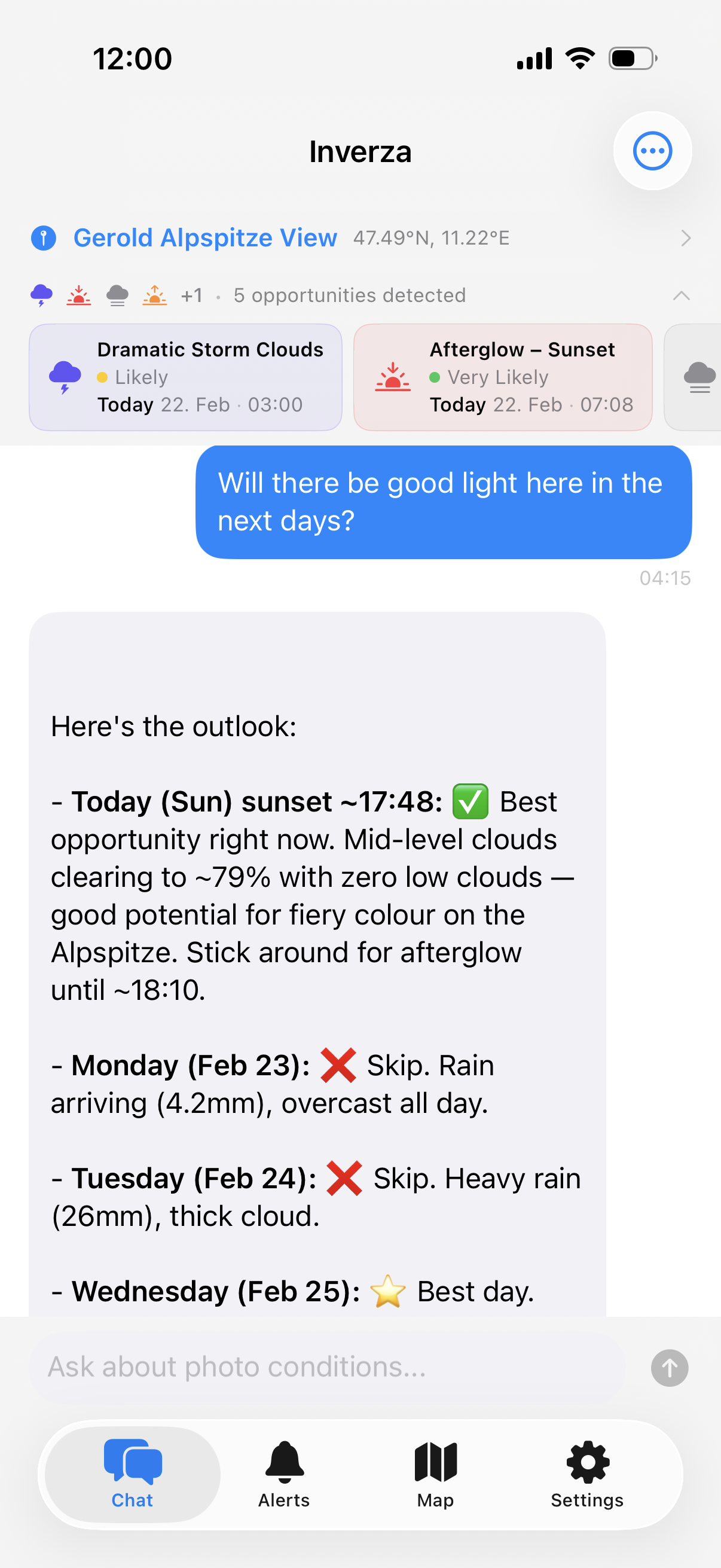 Natural language AI photography chat
