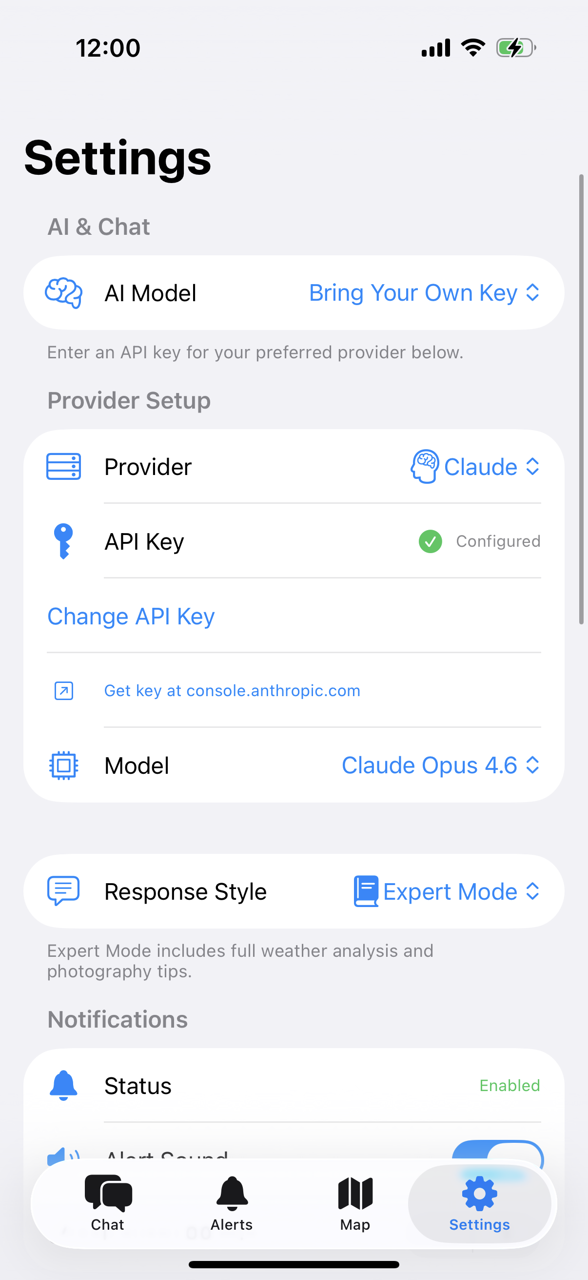 Settings and configuration